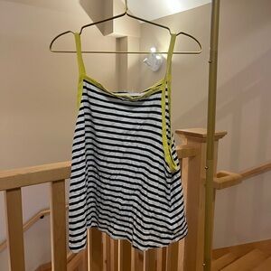 Striped Tank Top with Yellow Trim
